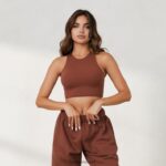 Lounge 365 sekunnin skin racerback toppi suklaa vaatteet naiset D46R26855