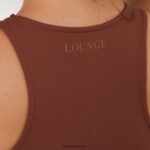 Lounge 365 sekunnin skin racerback toppi suklaa vaatteet naiset D46R26855 - Image 4