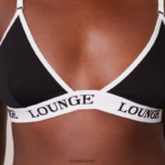Lounge bambu kolmiorintaliivit & stringit/housut setti musta alusvaatteet naiset D46R26195 - Image 13
