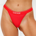 Lounge bambu minikolmiohihnat punainen alusvaatteet naiset D46R26435