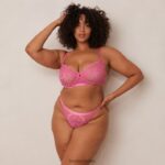 Lounge blossom parveke rintaliivit & stringit kuuma pinkki alusvaatteet naiset D46R2611