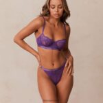 Lounge blossom parveke rintaliivit & stringit violetti alusvaatteet naiset D46R2612 - Image 6