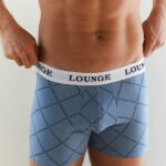 Lounge boksereita kolme pakkausta sininen printti alusvaatteet miehet D46R26440