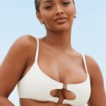 Lounge cali-kuvioinen bikinitoppi kerma uimapuvut naiset D46R26984
