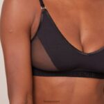 Lounge contour mesh-rintaliivit & stringit/housutsetti musta alusvaatteet naiset D46R26205 - Image 12