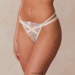Lounge fleur g-string valkoinen ja keltainen alusvaatteet naiset D46R26259 - Image 4