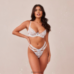 Lounge fleur parvekeliivit & g-stringsetti valkoinen & sininen alusvaatteet naiset D46R2676