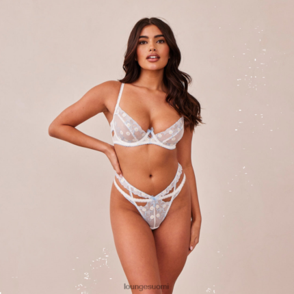 Lounge fleur parvekeliivit & g-stringsetti valkoinen & sininen alusvaatteet naiset D46R2676