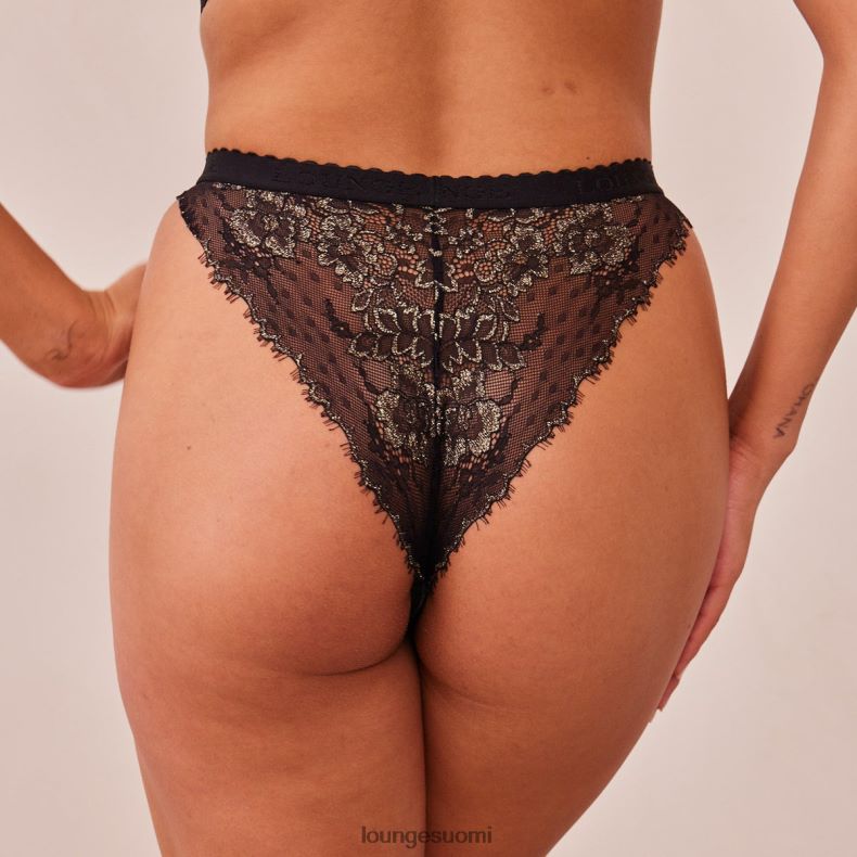 Lounge halu parveke rintaliivit & stringit/housut setti musta alusvaatteet naiset D46R2622 - Image 7