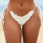 Lounge hawaii-kuvioidut bikinihousut kerma uimapuvut naiset D46R26993