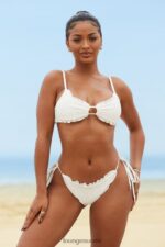 Lounge hawaii-kuvioidut bikinihousut kerma uimapuvut naiset D46R26993 - Image 4