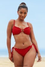 Lounge hawaii-kuvioidut bikinihousut punainen uimapuvut naiset D46R26997 - Image 4