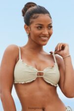 Lounge hawaii-kuvioinen bikinipaita oliivi uimapuvut naiset D46R26994