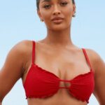 Lounge hawaii-kuvioinen bikinipaita punainen uimapuvut naiset D46R26996