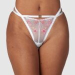 Lounge hienot brodeeratut alushousut valkoinen alusvaatteet naiset D46R26282