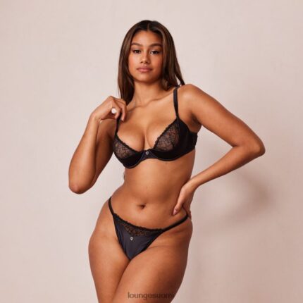 Lounge ihaile parvekeliivit & g-stringsetti musta alusvaatteet naiset D46R26153