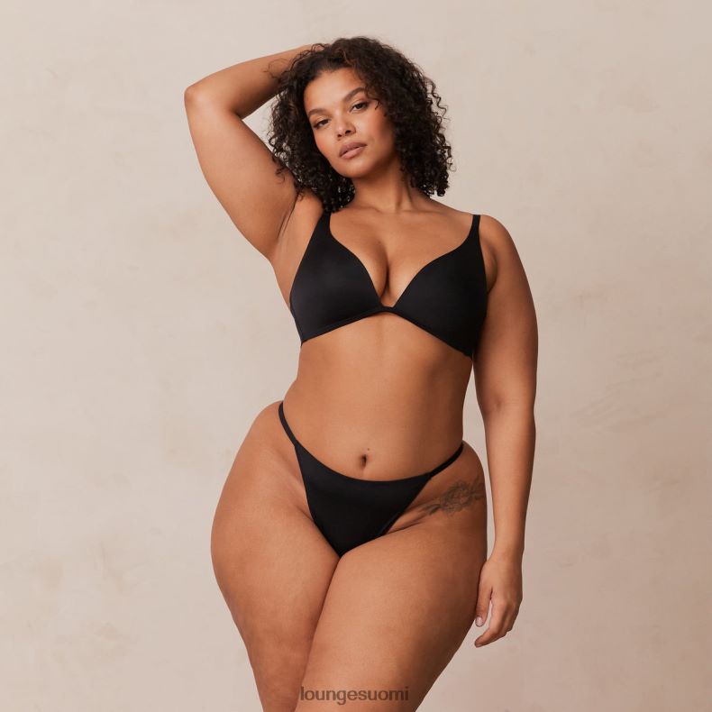 Lounge Kevyet, lankamattomat uppoavat t-paitarintaliivit & stringit/housut musta alusvaatteet naiset D46R26226 - Image 21