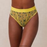 Lounge kukkainen mesh-remmi keltainen alusvaatteet naiset D46R26293