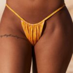 Lounge kukkaiset bikinihousut keltainen uimapuvut naiset D46R26969