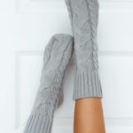 Lounge mukavat neulotut sukat harmaa vaatteet naiset D46R26935