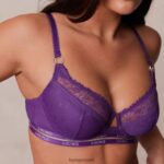 Lounge muodikkaat parvekeliivit & stringit/housutsetti violetti alusvaatteet naiset D46R2675 - Image 12