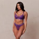 Lounge muodikkaat parvekeliivit & stringit/housutsetti violetti alusvaatteet naiset D46R2675 - Image 13