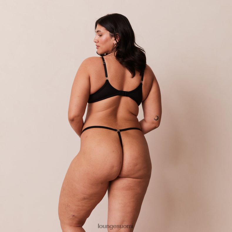 Lounge muotoiltu push-up t-paitarintaliivit ja g-string/housut musta alusvaatteet naiset D46R26115 - Image 2