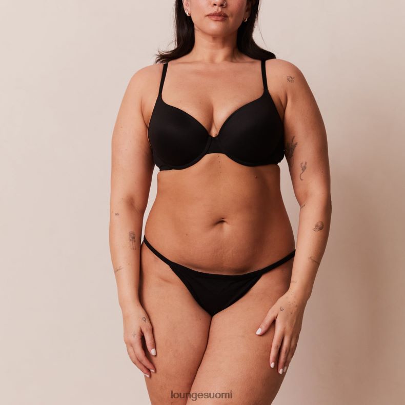 Lounge muotoiltu push-up t-paitarintaliivit ja g-string/housut musta alusvaatteet naiset D46R26115 - Image 11