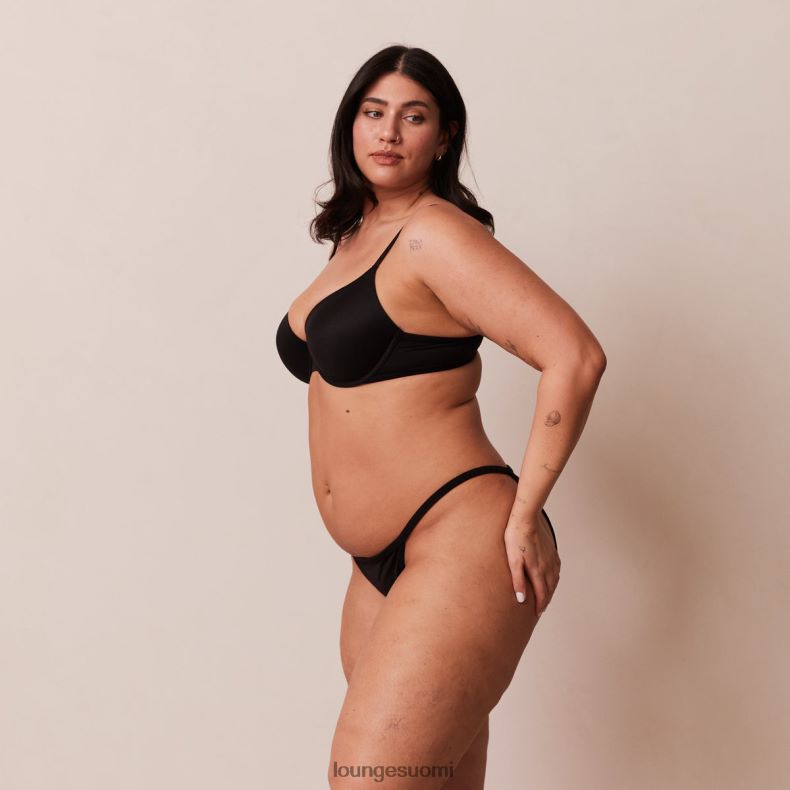 Lounge muotoiltu push-up t-paitarintaliivit ja g-string/housut musta alusvaatteet naiset D46R26115 - Image 3