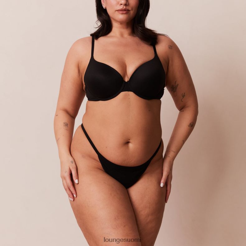 Lounge muotoiltu push-up t-paitarintaliivit ja g-string/housut musta alusvaatteet naiset D46R26115 - Image 5