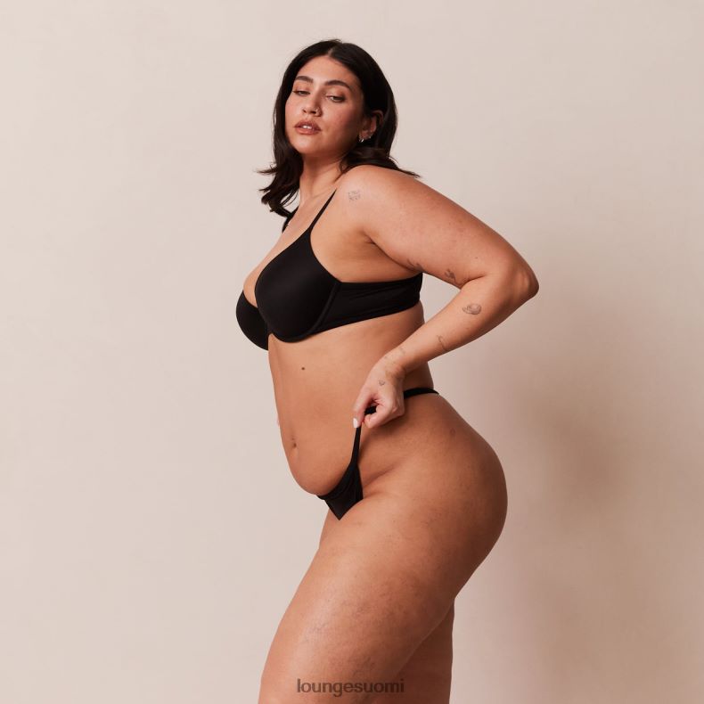 Lounge muotoiltu push-up t-paitarintaliivit ja g-string/housut musta alusvaatteet naiset D46R26115 - Image 7
