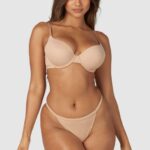 Lounge muotoiltu push-up t-paitarintaliivit & stringit/housut hunaja alusvaatteet naiset D46R2679
