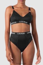 Lounge nurture imetysrintaliivit & stringit/housutsetti musta alusvaatteet naiset D46R26225 - Image 6