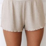 Lounge pehmeät vohvelipyjamashortsit minkki vaatteet naiset D46R26964