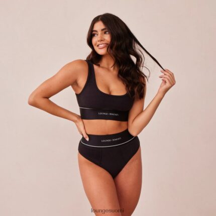 Lounge rannerengas & alushousut setti musta alusvaatteet naiset D46R26232