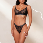 Lounge Royal parveke rintaliivit & stringit musta alusvaatteet naiset D46R2635