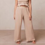 Lounge röyhelöiset pyjamahousut minkki vaatteet naiset D46R26936