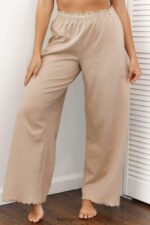 Lounge röyhelöiset pyjamahousut minkki vaatteet naiset D46R26942