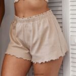 Lounge röyhelöiset pyjamashortsit minkki vaatteet naiset D46R26925 - Image 9