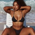 Lounge ruskea luxe bikinipaita musta uimapuvut naiset D46R261022