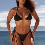 Lounge ruskea luxe bikinipaita musta uimapuvut naiset D46R261022 - Image 5