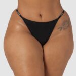 Lounge sileät klassiset stringit musta alusvaatteet naiset D46R26558