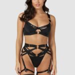 Lounge soriya intiimi setti musta alusvaatteet naiset D46R26563