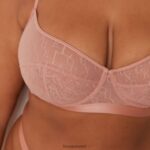 Lounge tyylikkäät parvekerintaliivit & stringit vaaleanpunainen alusvaatteet naiset D46R2697 - Image 12