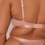 Lounge tyylikkäät parvekerintaliivit & stringit vaaleanpunainen alusvaatteet naiset D46R2697 - Image 4