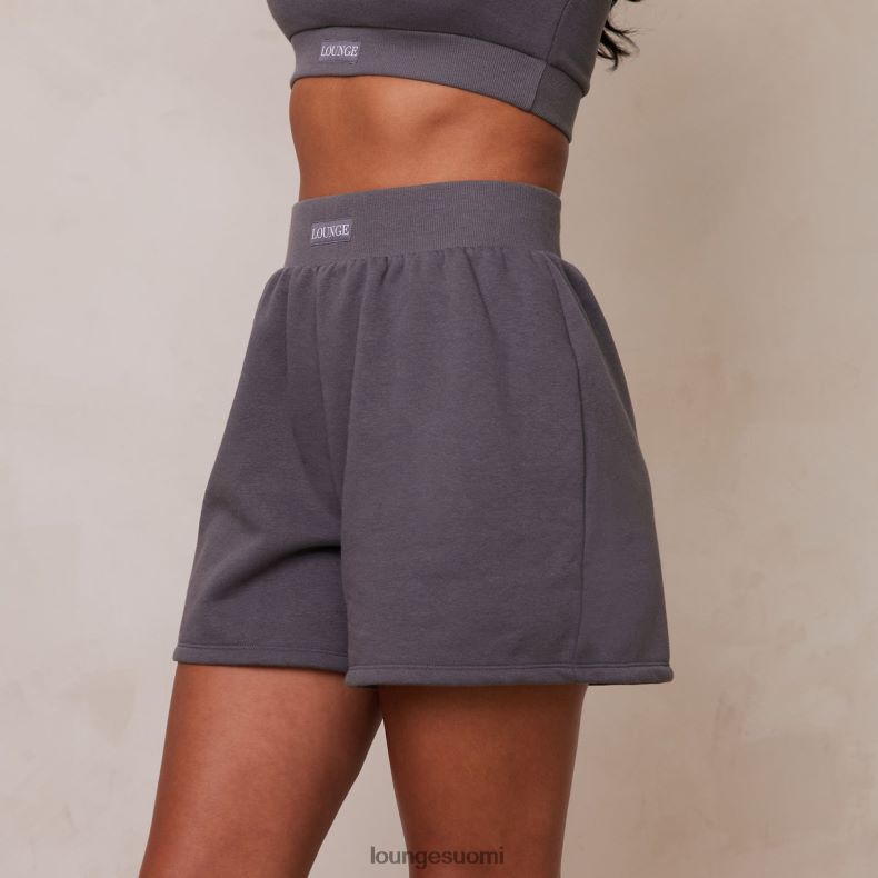 Lounge välttämätön crop top & shortsit setti puuhiili vaatteet naiset D46R26860 - Image 3