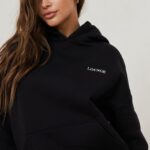 Lounge välttämätön ylisuuri huppari musta vaatteet naiset D46R26876 - Image 4