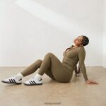 Lounge välttämättömät leggingsit oliivi vaatteet naiset D46R26894 - Image 4