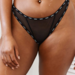 Lounge verkkoparvekeremmit musta alusvaatteet naiset D46R26315