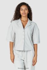 Lounge ylellinen kohokuvioitu pyjamapaita pakkasta vaatteet naiset D46R26956